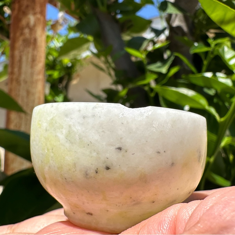 Chipped White Jade Bowl / Shot Glass